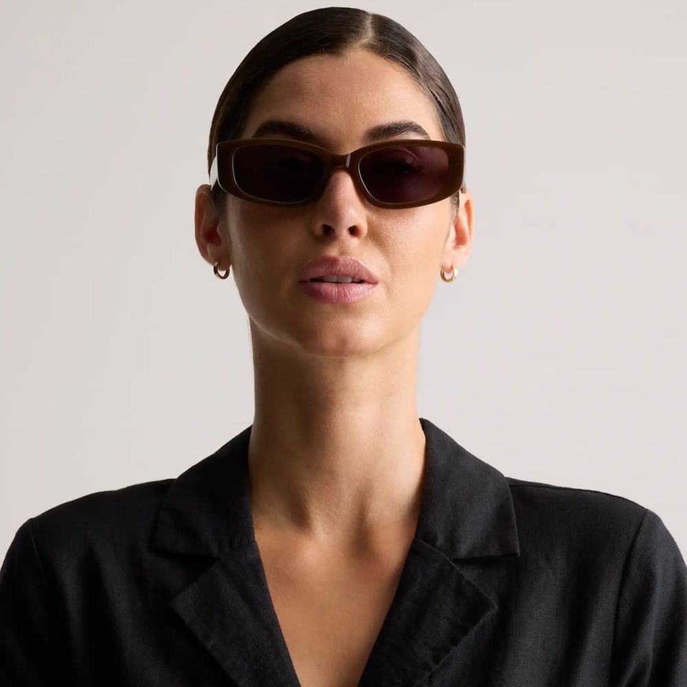 QUINCE Granada Polarized Acetate Sunglasses Espresso with Grey Lens NEW